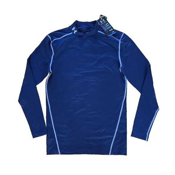 Under Armour Mens Large Compression Shirt - Long Sleeve, Athletic Fit, Navy, NEW - Picture 1 of 3